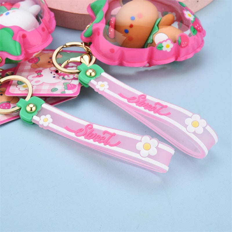 Wholesale Cute White Rabbit PVC Keychains